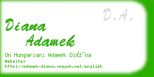 diana adamek business card